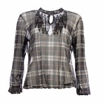 NED Blouse GEANA Black Checked Mesh